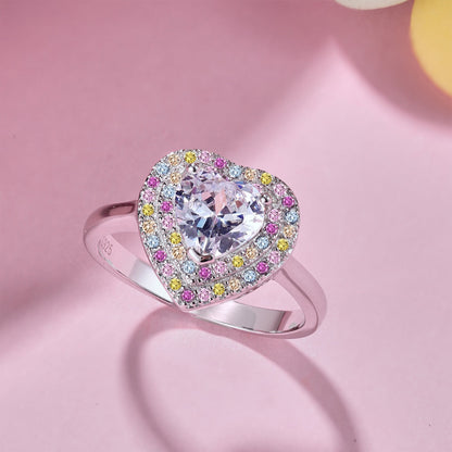 [Charm Aries Jewelry]Delicate Ebullient Heart Shape Wedding Ring