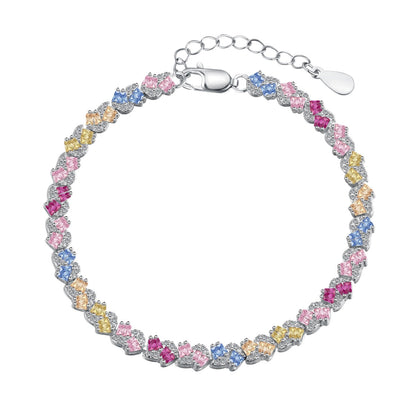 [Charm Aries Jewelry]Ornate Colorful Flower Shape Party Bracelet