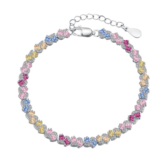 [Charm Aries Jewelry]Ornate Colorful Flower Shape Party Bracelet