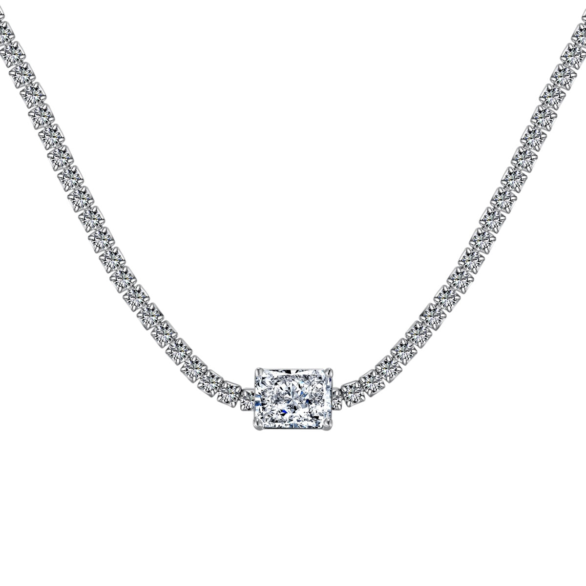 [Charm Aries Jewelry]2.0 carat Ornate Emerald Cut Necklace