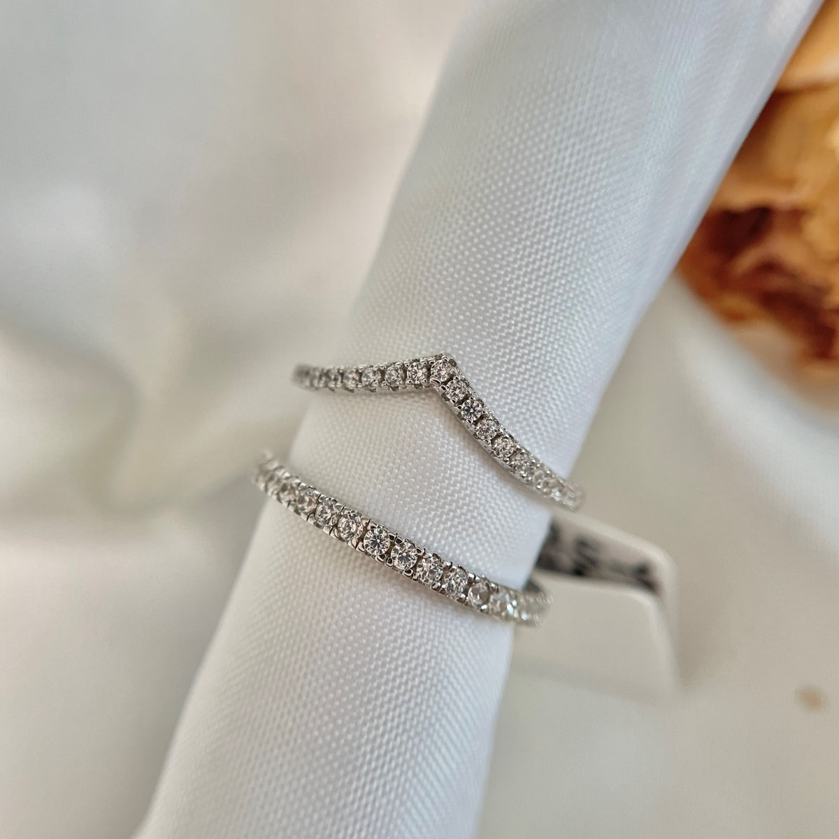 [Charm Aries Jewelry]Elaborate Tennis Band Ring