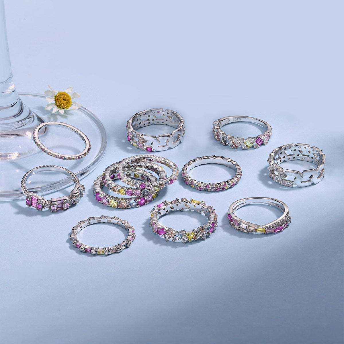 [Charm Aries Jewelry]Radiant Sparkling Round Cut Daily Ring
