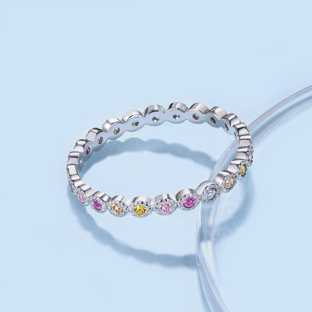 [Charm Aries Jewelry]Radiant Sparkling Round Cut Daily Ring