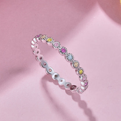 [Charm Aries Jewelry]Radiant Sparkling Round Cut Daily Ring
