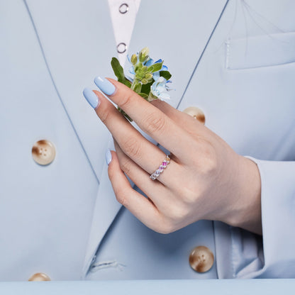 [Charm Aries Jewelry]Delicate Vibrant Emerald Cut Daily Ring