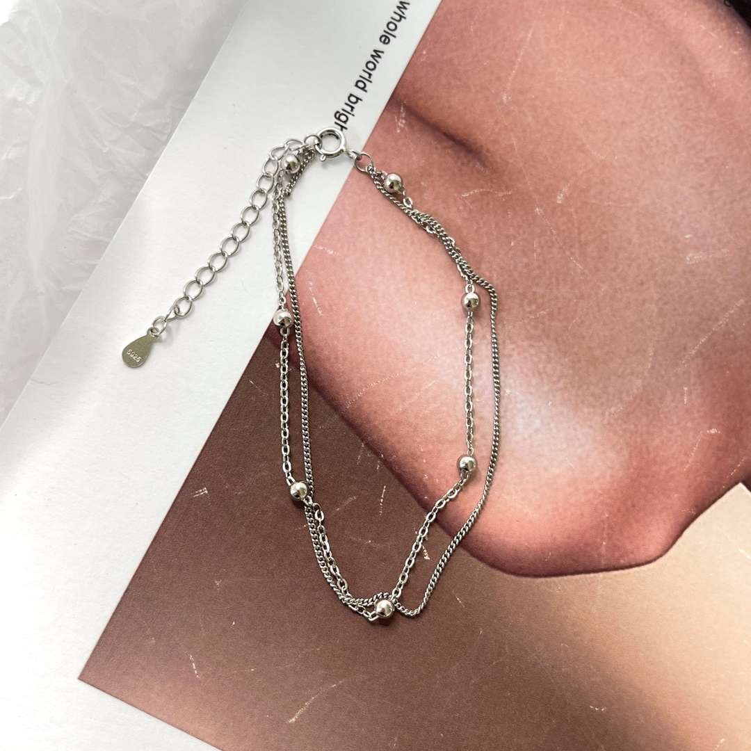 [Charm Aries Jewelry]Delicate Bead Double Layer Bracelet