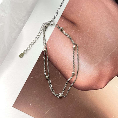 [Charm Aries Jewelry]Delicate Bead Double Layer Bracelet
