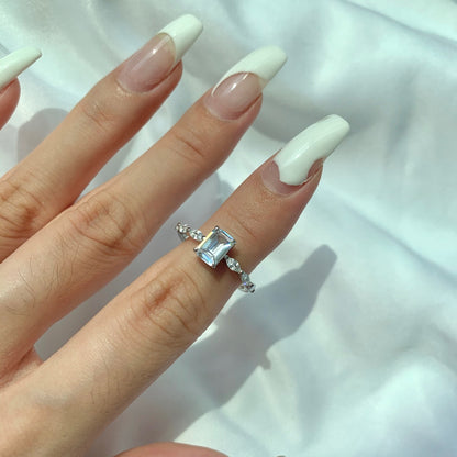 [Charm Aries Jewelry]1.0 Carat Dainty Resplendent Radiant Cut Daily Ring