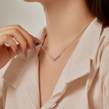 [Charm Aries Jewelry]Dazzling Rainbow Necklace
