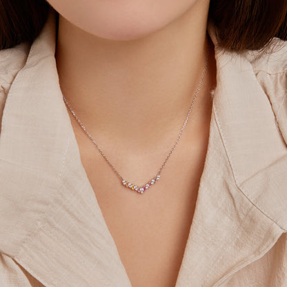 [Charm Aries Jewelry]Dazzling Rainbow Necklace