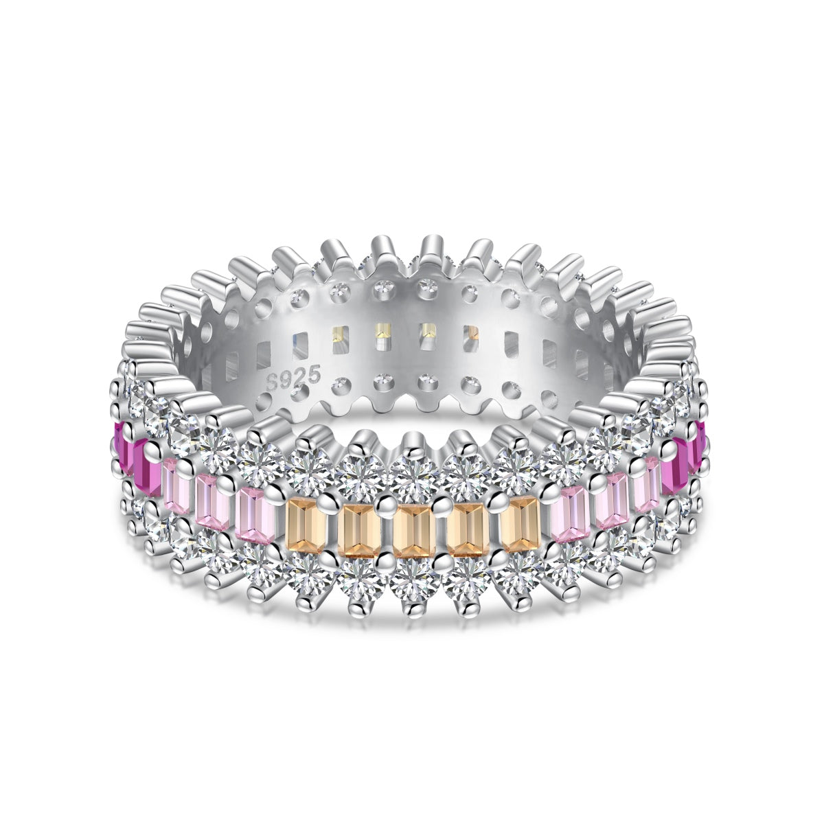 [Charm Aries Jewelry]Ornate Colorful Radiant Cut Daily Ring