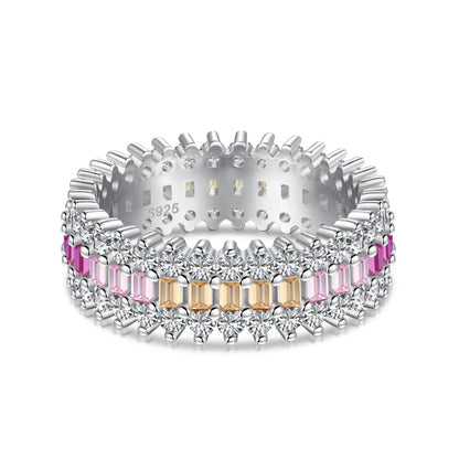 [Charm Aries Jewelry]Ornate Colorful Radiant Cut Daily Ring