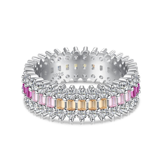 [Charm Aries Jewelry]Ornate Colorful Radiant Cut Daily Ring