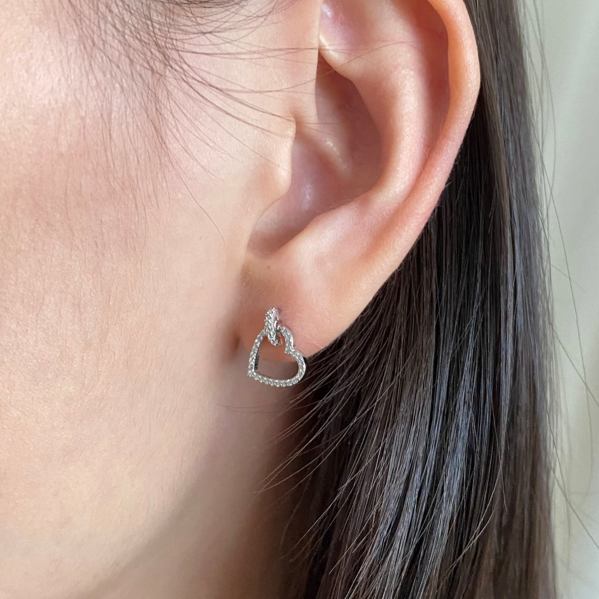 [Charm Aries Jewelry]Dainty Heart Shape Earrings