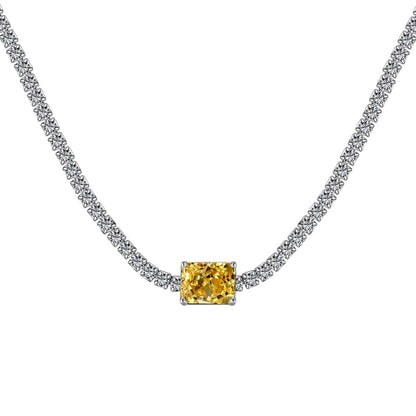 [Charm Aries Jewelry]2.0 carat Ornate Emerald Cut Necklace