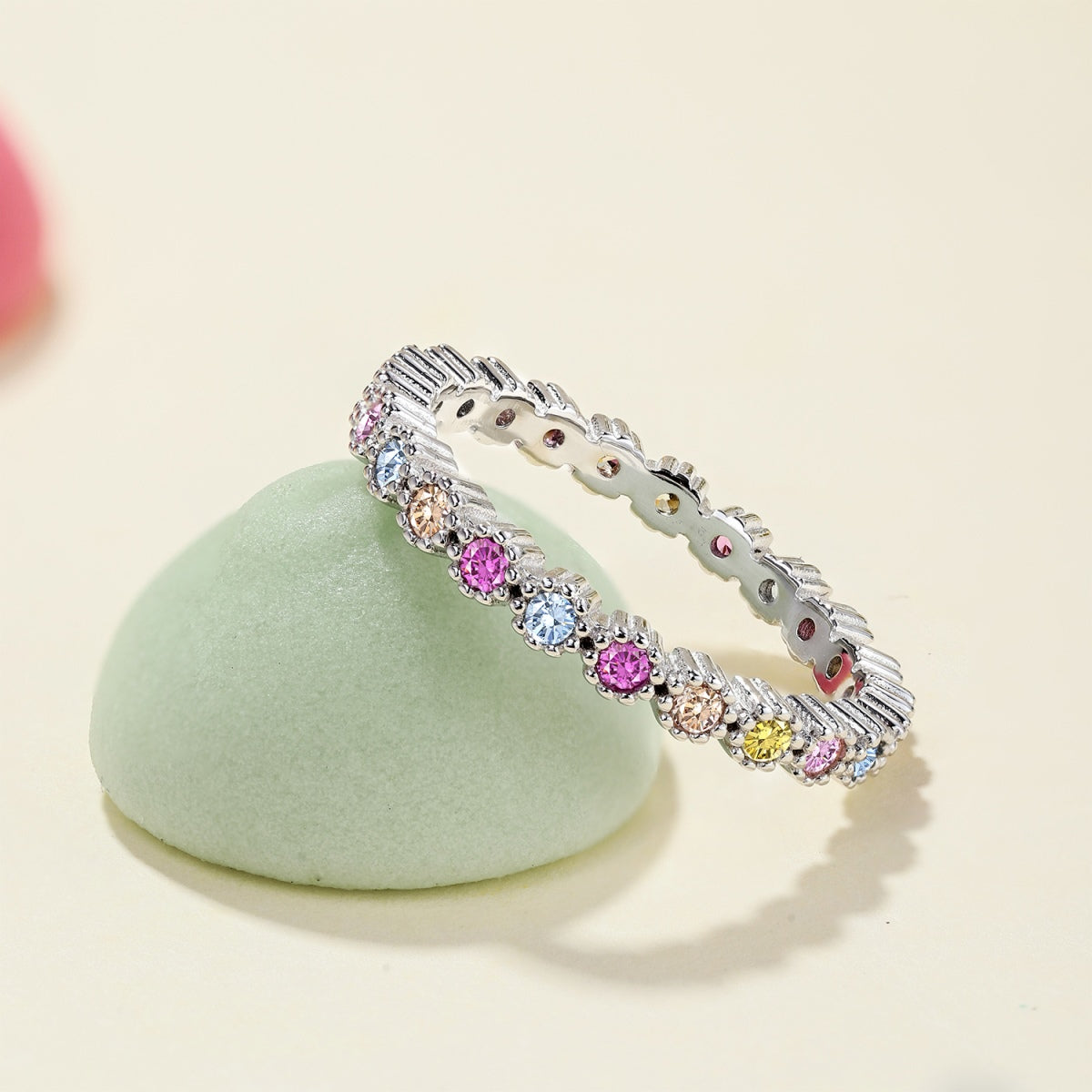 [Charm Aries Jewelry]Unique Scintillating Round Cut Daily Ring