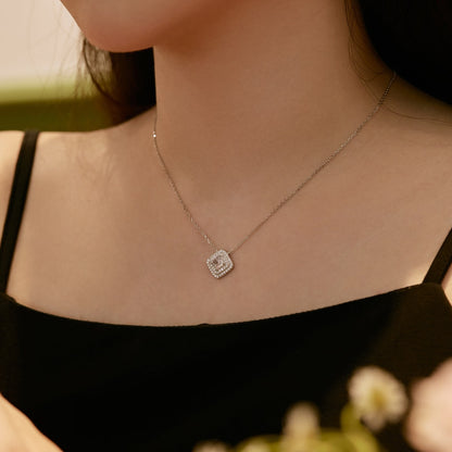 [Charm Aries Jewelry]Sparkling Asscher Cut Necklace