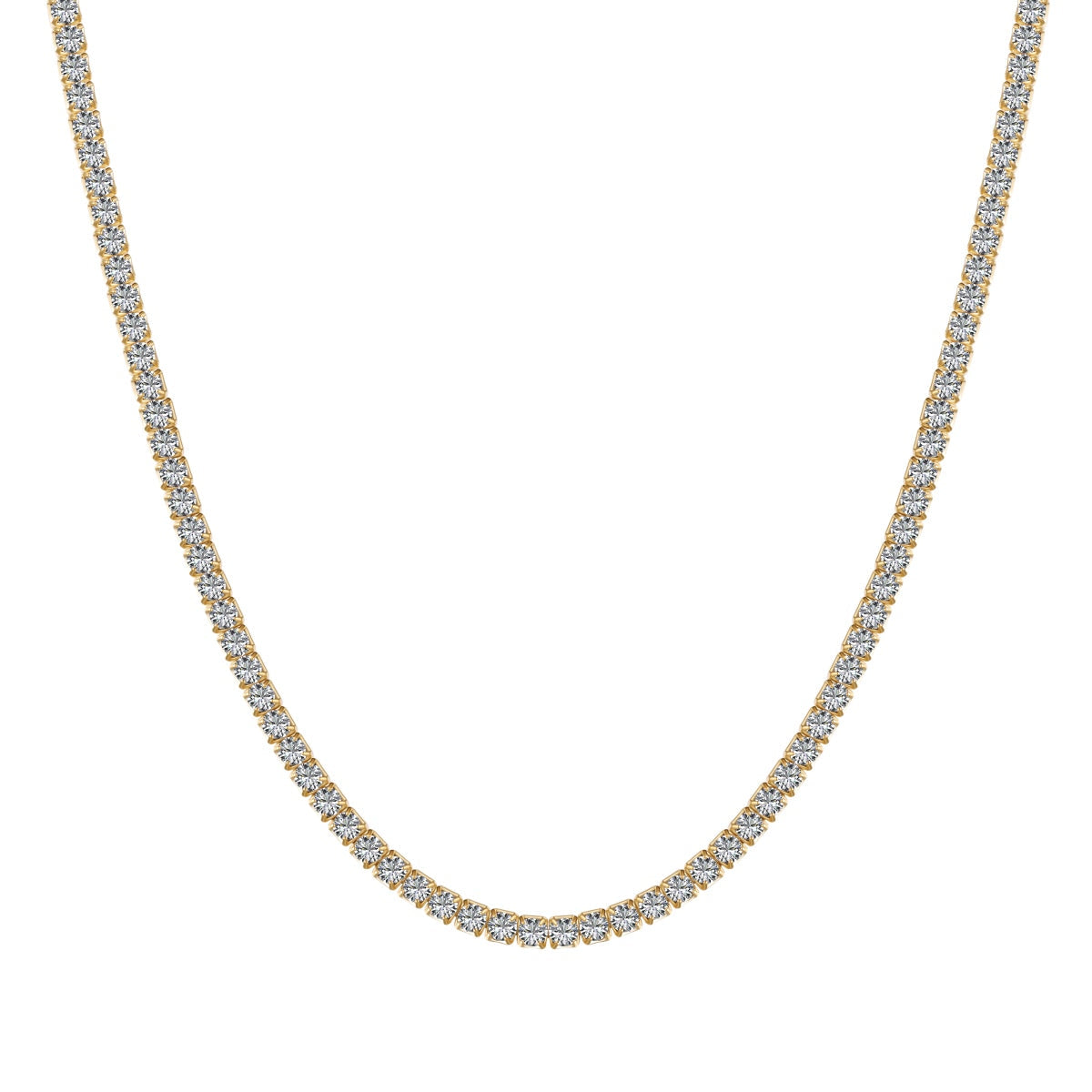 [Charm Aries Jewelry]Delicate Round Shape Tennis Necklace
