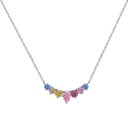 [Charm Aries Jewelry]Dainty Colorful Heart Necklace