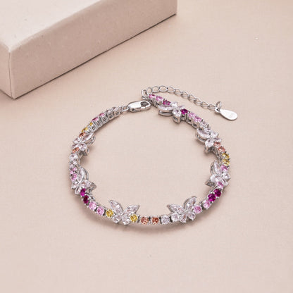[Charm Aries Jewelry]Ornate Colorful Butterfly Shape Round Cut Daily Bracelet