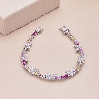 [Charm Aries Jewelry]Ornate Colorful Butterfly Shape Round Cut Daily Bracelet