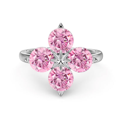 [Charm Aries Jewelry]Four-Leaf Clover Eight-Pointed Star Ring
