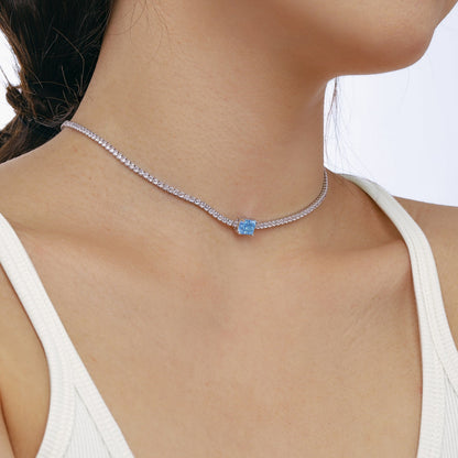 [Charm Aries Jewelry]2.0 carat Ornate Emerald Cut Necklace