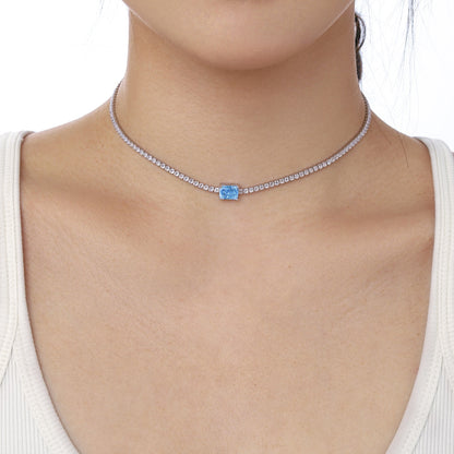 [Charm Aries Jewelry]2.0 carat Ornate Emerald Cut Necklace