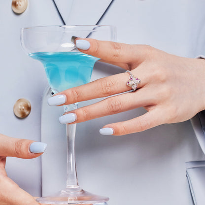 [Charm Aries Jewelry]Luxurious Colorful Flower Shape Banquet Ring