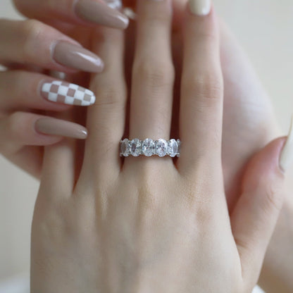 [Charm Aries Jewelry]Dainty Elongated Cushion Cut Tennis Ring