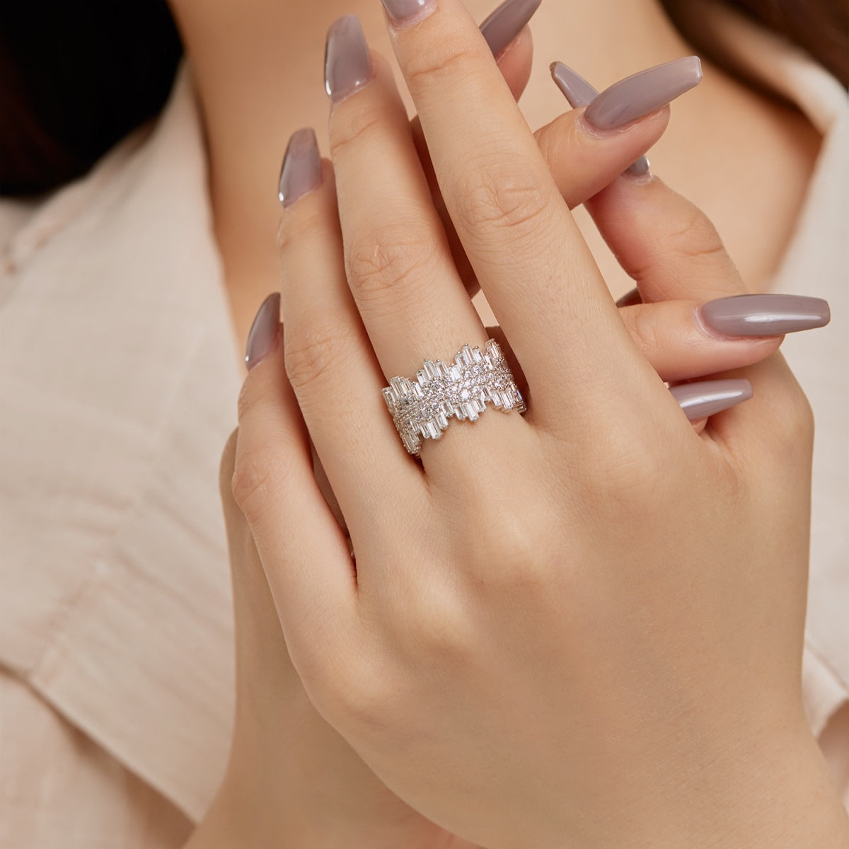 [Charm Aries Jewelry]Luxurious Colorful Radiant Cut Daily Ring
