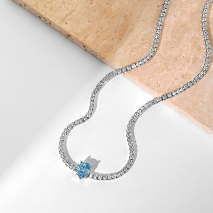 [Charm Aries Jewelry]1.0 carat Unique Pear Cut Tennis Necklace