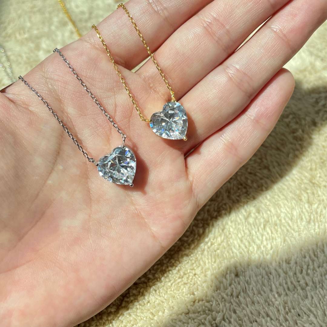 [Charm Aries Jewelry]6.0 carat Radiant Heart Shape Necklace
