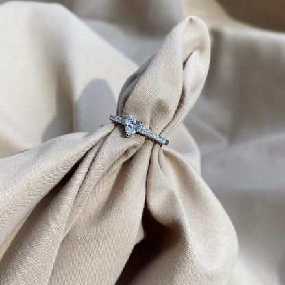 [Charm Aries Jewelry]0.5 Carat CaratEternity Charming Heart Shape Lover Ring
