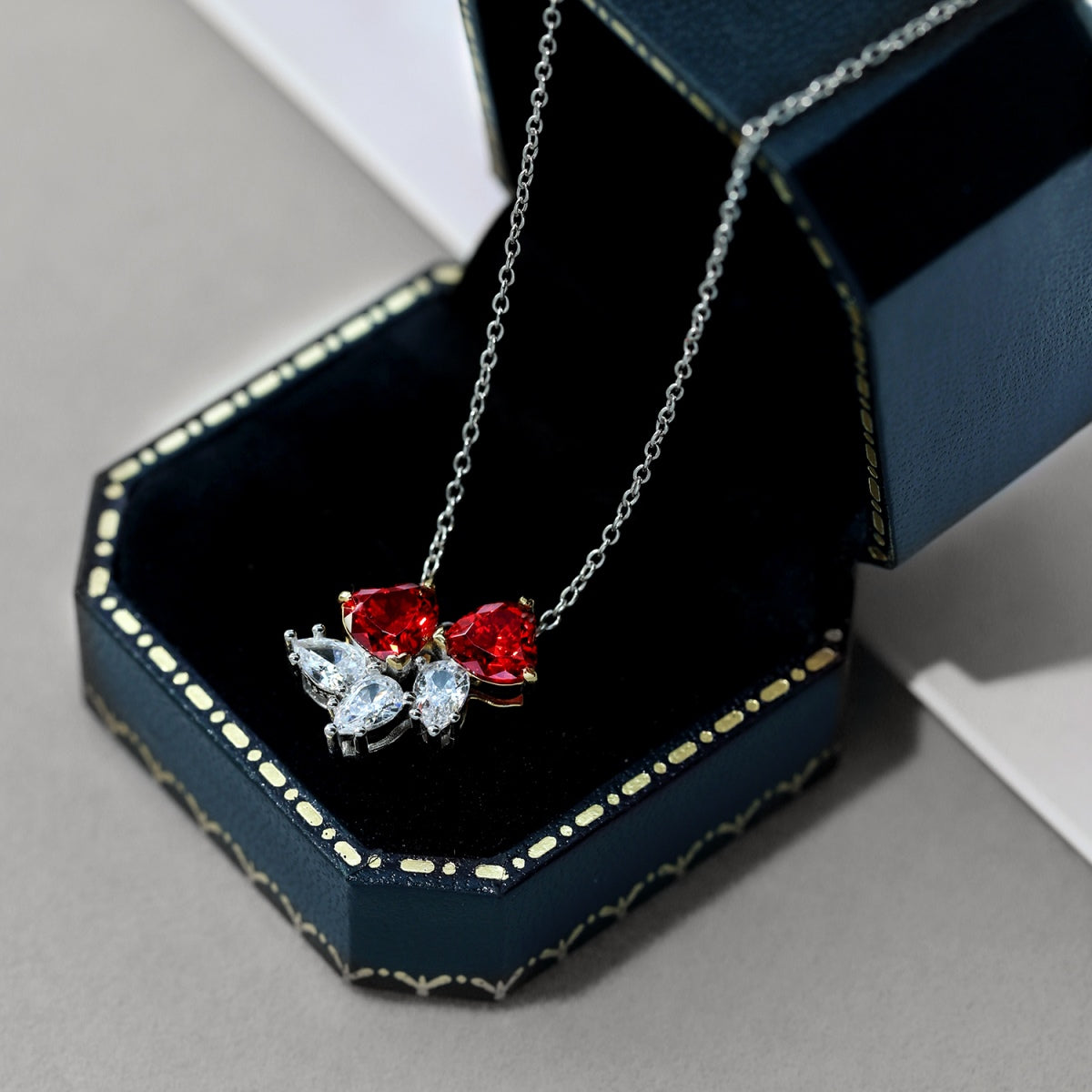 [Charm Aries Jewelry]Dainty Red Heart Necklace