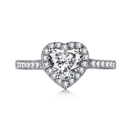 [Charm Aries Jewelry]Eternity Splashy Romantic Heart Shape Lover Ring