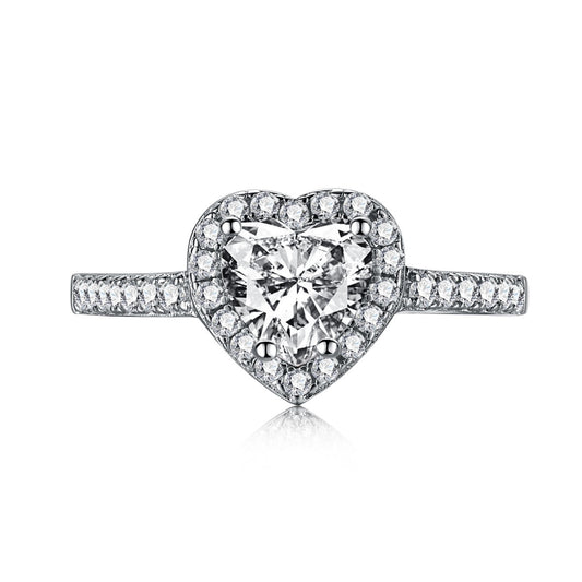 [Charm Aries Jewelry]Eternity Splashy Romantic Heart Shape Lover Ring