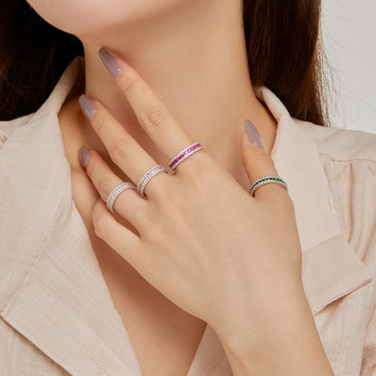[Charm Aries Jewelry]Delicate Colorful Round Cut Daily Ring