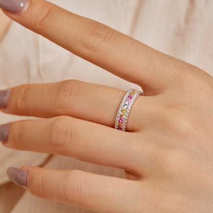 [Charm Aries Jewelry]Delicate Colorful Round Cut Daily Ring