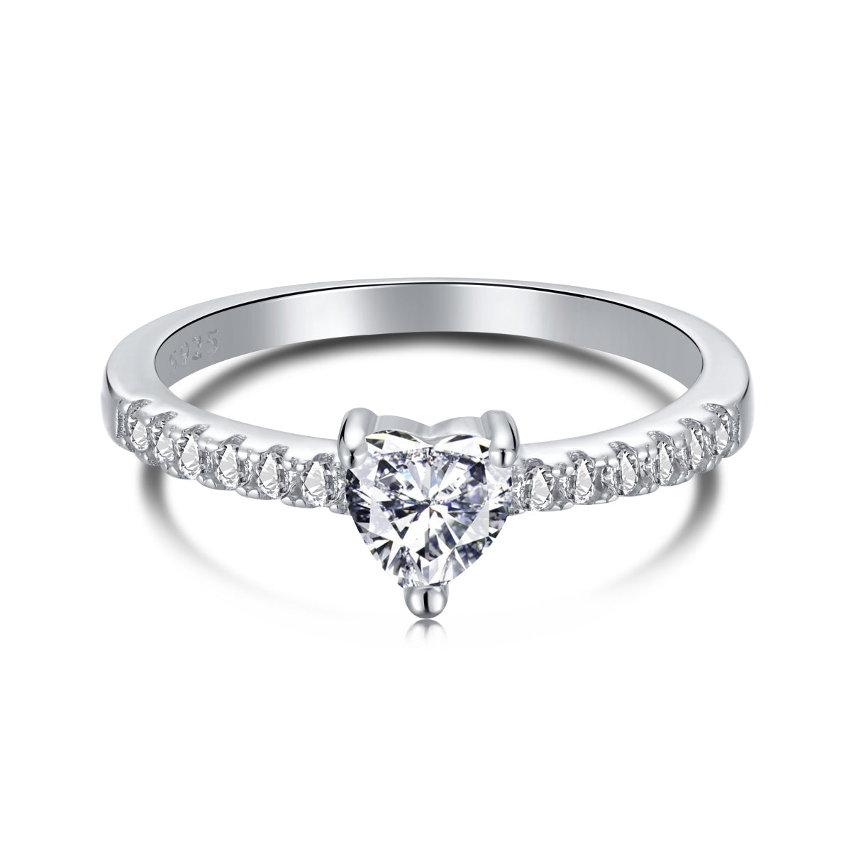 [Charm Aries Jewelry]0.5 Carat CaratEternity Charming Heart Shape Lover Ring
