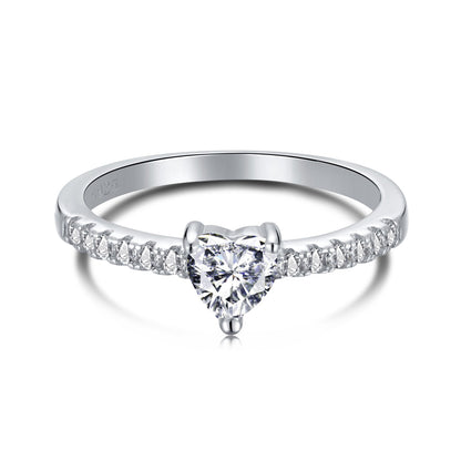 [Charm Aries Jewelry]0.5 Carat CaratEternity Charming Heart Shape Lover Ring