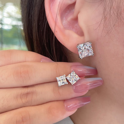 [Charm Aries Jewelry]Delicate Square Shape Earrings