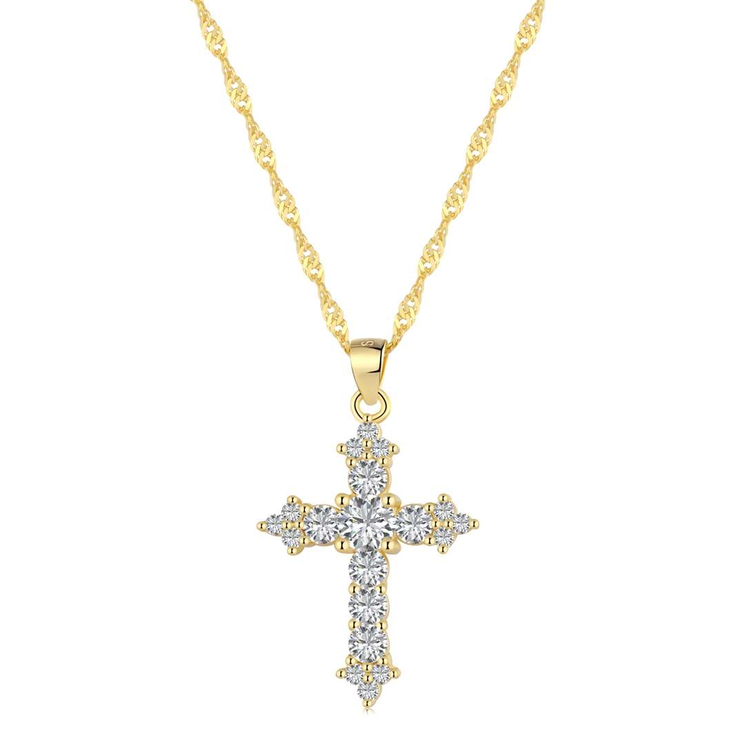 [Charm Aries Jewelry]Delicate Cross Shape Necklace