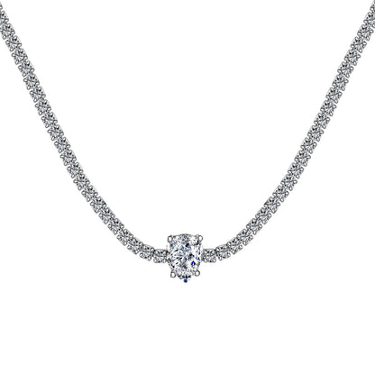 [Charm Aries Jewelry]1.0 carat Unique Pear Cut Tennis Necklace