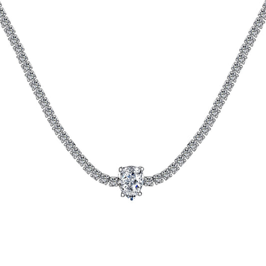 [Charm Aries Jewelry]1.0 carat Unique Pear Cut Tennis Necklace