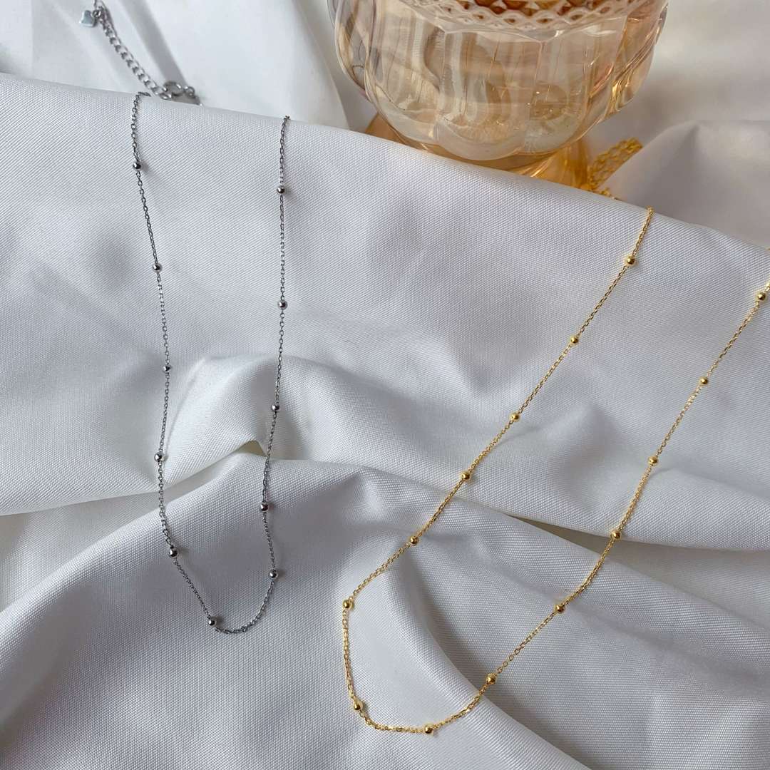 [Charm Aries Jewelry]Small Bead Clavicle Chain Simple Necklace