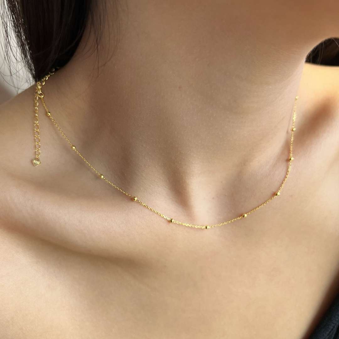 [Charm Aries Jewelry]Small Bead Clavicle Chain Simple Necklace
