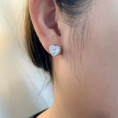 [Charm Aries Jewelry]Sparkling Heart Shape Lover Earrings