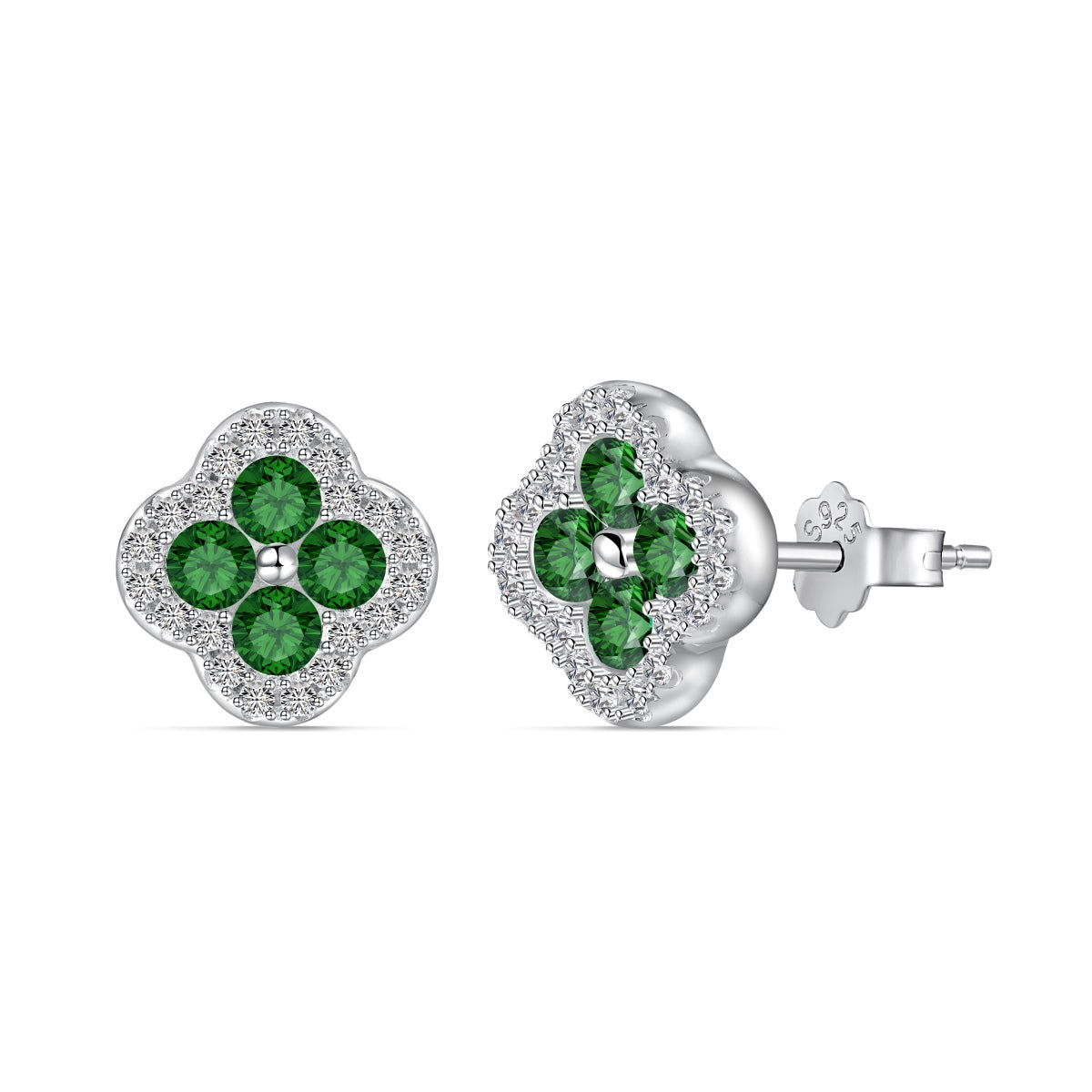 [Charm Aries Jewelry]Four-Leaf Charm Aries Flower Shaped Earrings
