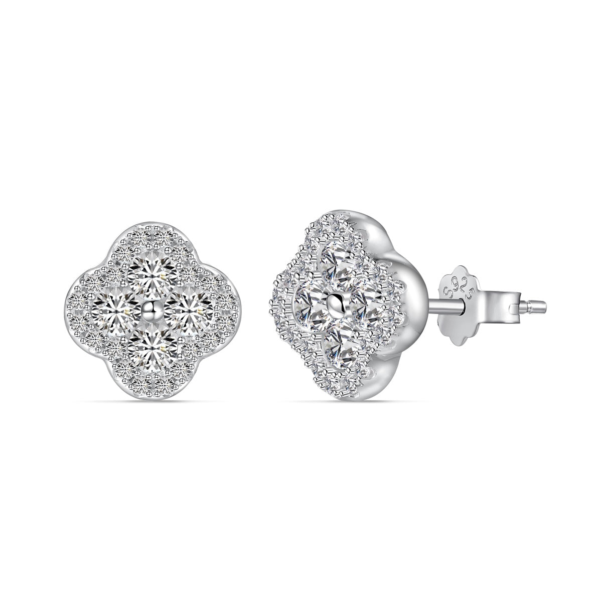 [Charm Aries Jewelry]Four-Leaf Charm Aries Flower Shaped Earrings